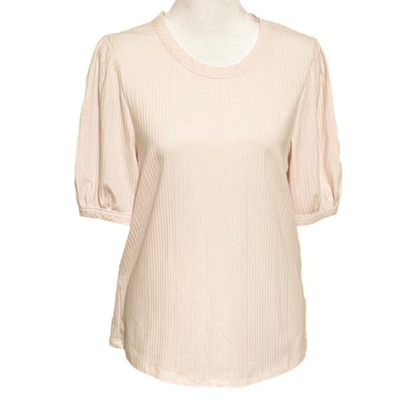 Lc Lauren Conrad Soft Pink Puffed Sleeve Women’s Top (Sz S) - Picture 1 of 15